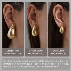 Ava Riley Gold Teardrop Earrings For Women - S925 Sterling Silver...